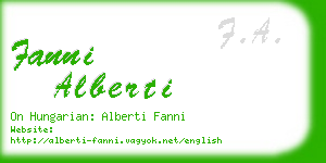 fanni alberti business card